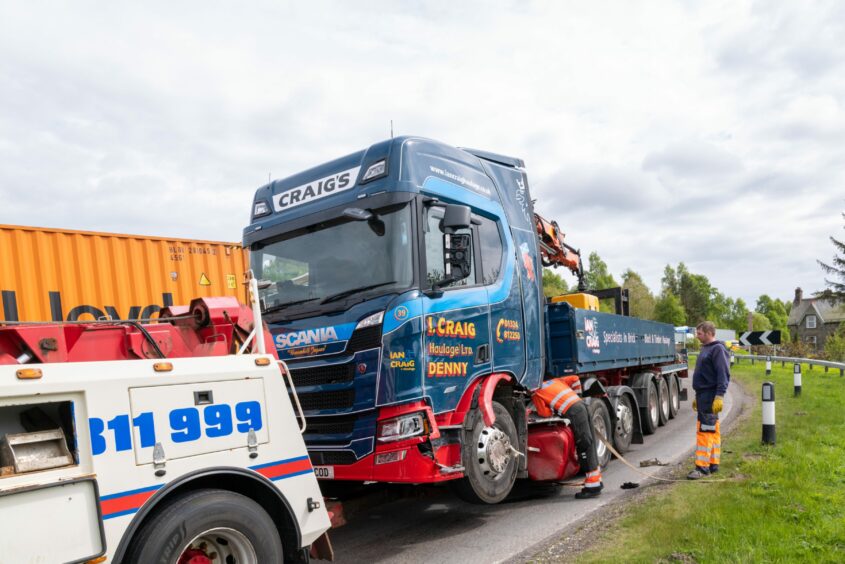 A HGV Artic truck was involved in the crash and had to be towed away. 