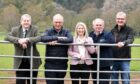 From left, Brian Richardson (Virgin Money), Peter Landale (Dalswinton Estate owner), Louise Graham (NFU Mutual), Scott Henderson (event chair) and Andy Williamson (Farm manager)