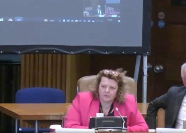 Aberdeen City Council interim chief education officer Shona Milne in the chamber on Tuesday. Image: Aberdeen City Council.