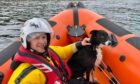 Stranded dog Skye was rescued by the Kyle of Lochalsh RNLI. Image: RNLI Kyle of Lochalsh.