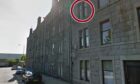 The second story window, circled in red, that a woman plummeted from in Aberdeen