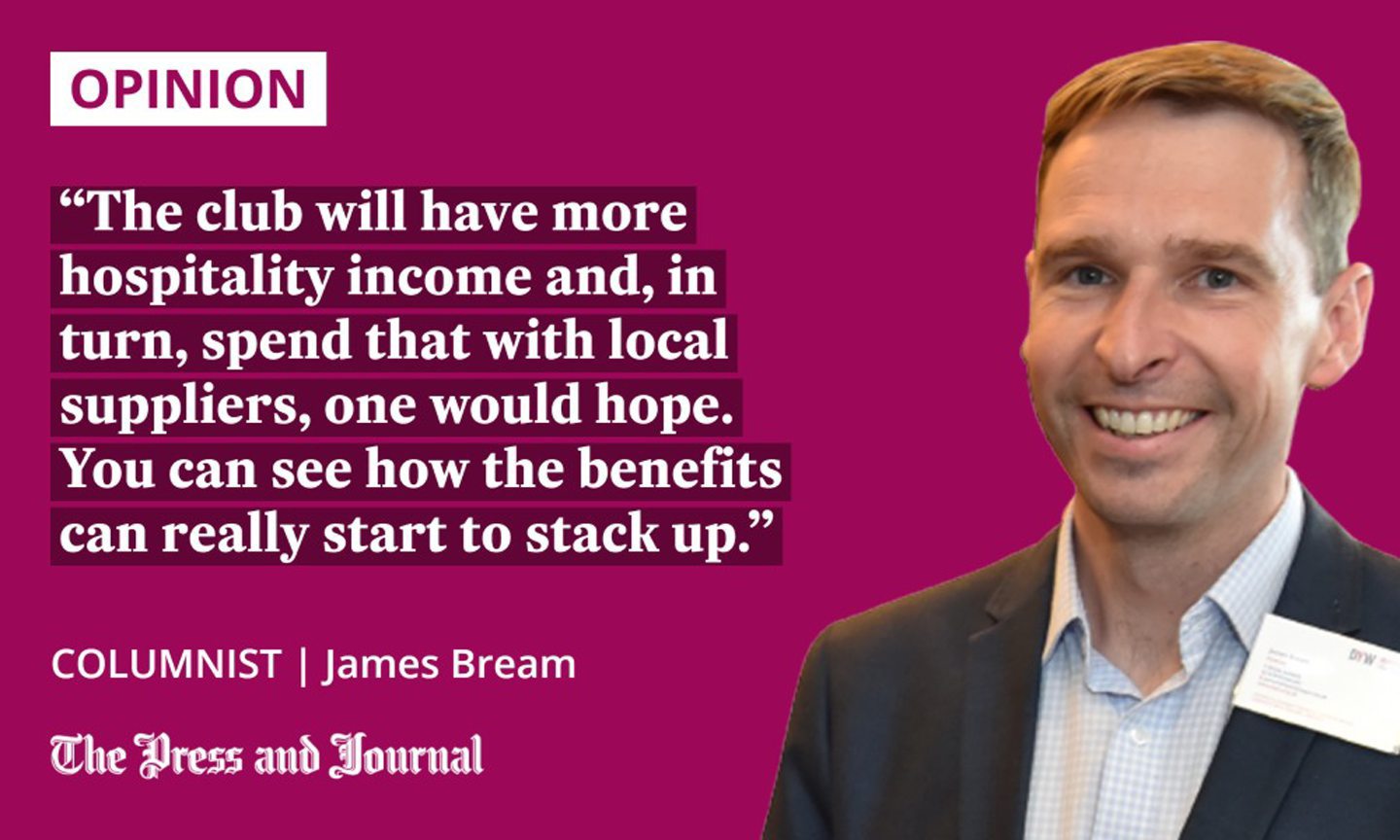 Quotation from columnist James Bream regarding the economic impact of Aberdeen winning against St Mirren: 'The club will have more hospitality income and, in turn, spend that with local suppliers, one would hope. You can see how the benefits can really start to stack up.'