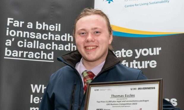 Thomas Eccles from Nethybridge, the founder of FlyHighland Ltd. Image: UHI Inverness