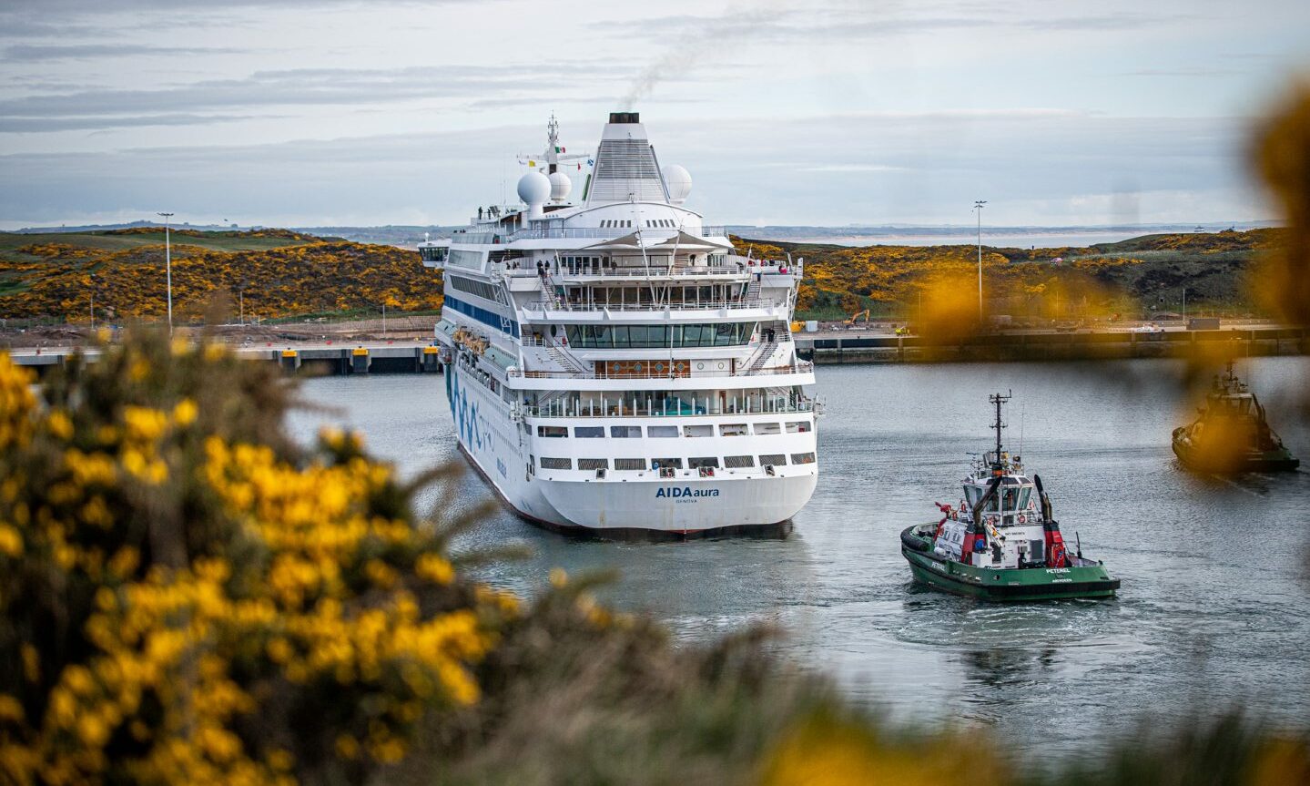 The arrival of the Aida Aura cruise ship in Aberdeen in early May is hoped to bring a new wave of tourists to the Granite City. Will they and other visitors be subject to the new tax in the future? Image: Wullie Marr/DC Thomson.