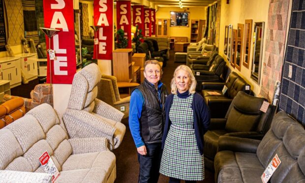 Owners Bryan and Joanna Ewen inside furniture store Ewen and Company.