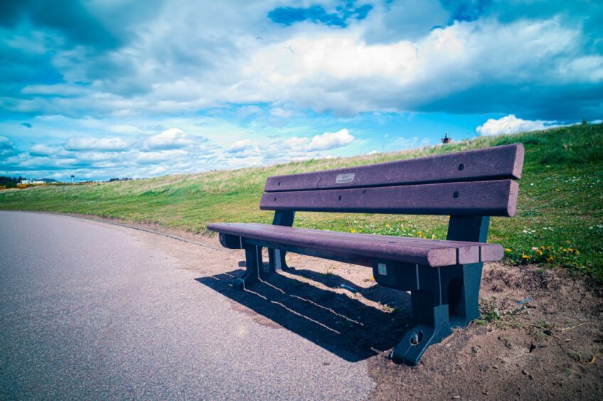 A memorial bench for Conor Donald sits on Aberdeen's Esplanade