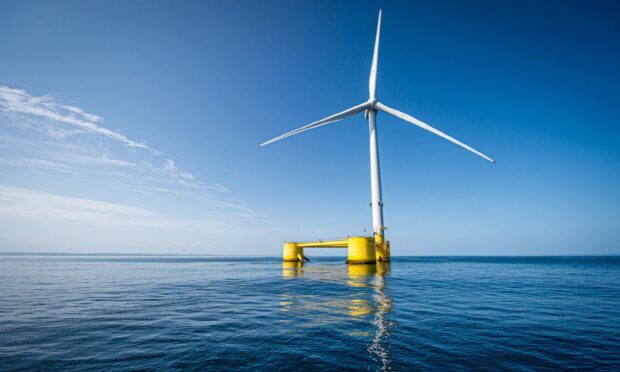 The Kincardine floating wind farm off the north-east coast. Image: Wullie Marr/ DC Thomson
