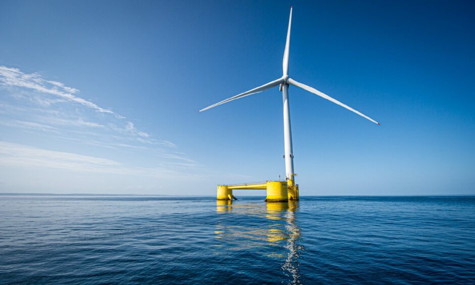 These windmills built off the coast of Peterhead were the first of their kind. Image: Wullie Marr/ DC Thomson