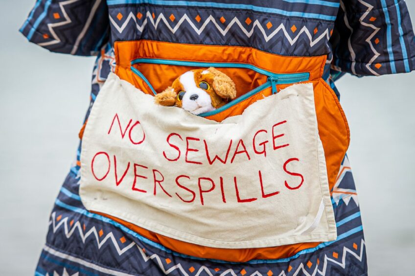 A "No Sewage Overspills" sign