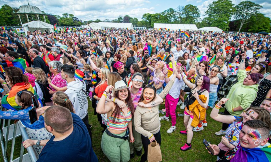 A view of the crowd as thousands of people turn out for Grampian pride last year