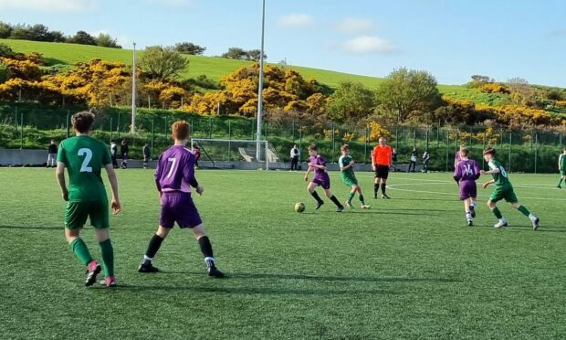Westhill Academy on the attack against Cults Academy.  Image: Walter Craig.