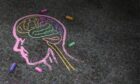 brain outline in chalk