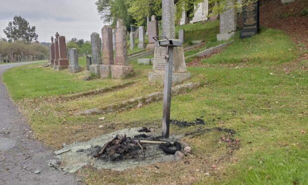 Vandalism at Tomnahurich Cemetery in Inverness.