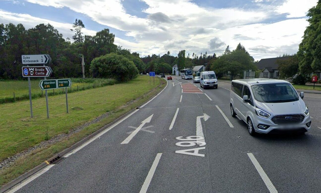 The A96 at Brodie. Image: Google Streetview