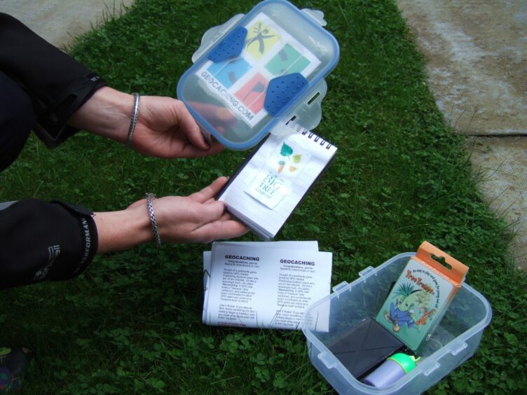 Geocaching allows participants to find containers full of goodies simply by using their mobile devices