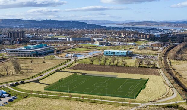 An artist's impression showing how the new pitch was going to look at Inverness Campus. Image: HIE