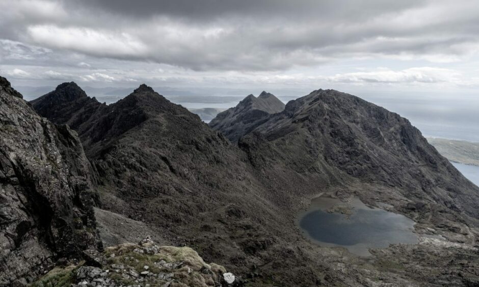 Three of the Cuillin hills on the Isle of Skye.