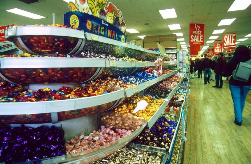 Pick n Mix aisle at Woolworths in Aberdeen.