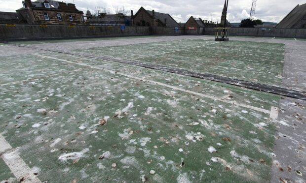 Empty Batchen Lane car park with spaces covered in gull mess.