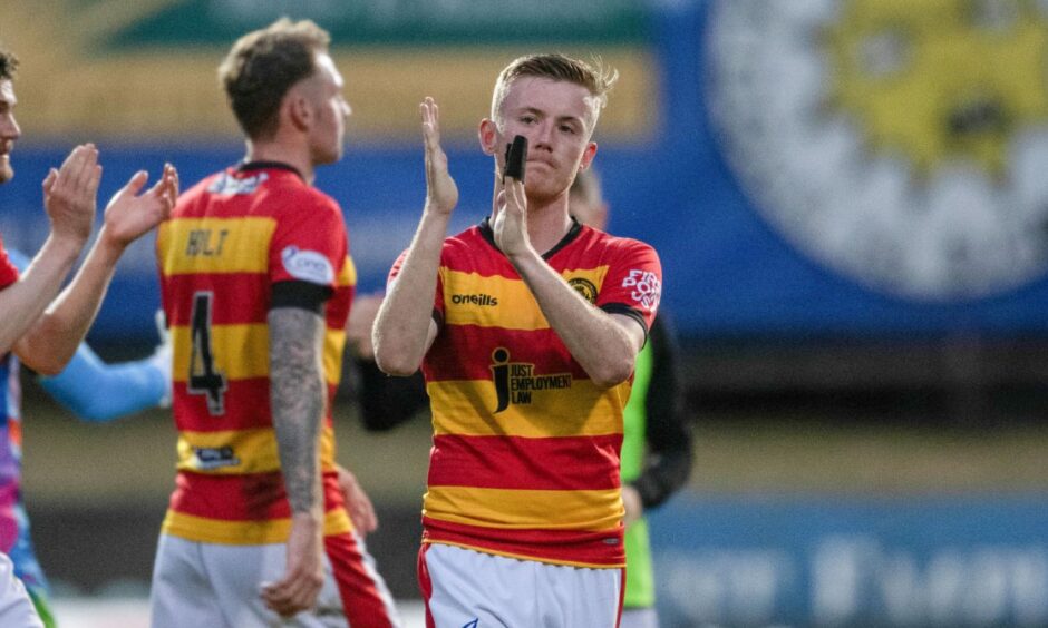 Kyle Turner in action for Partick Thistle in their Premiership play-off tie against Ross County