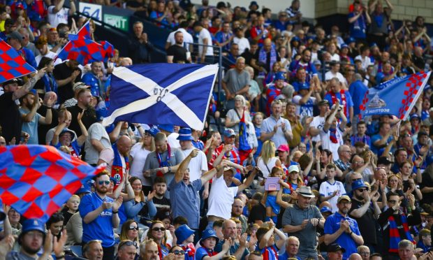 Caley Thistle fans at last season's Scottish Cup final against Celtic. Now they are gearing up for life back in League One, Image: SNS