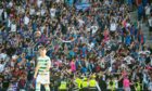 The Inverness fans celebrate Dan MacKay's goal. Image: SNS.