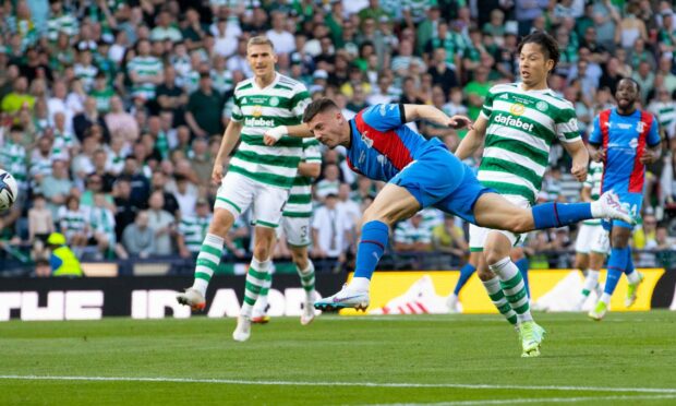 Former ICT academy player Dan MacKay scored in the 3-1 Scottish Cup final defeat by Celtic. Image: Alan Harvey/SNS Group