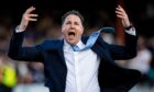 Ross County manager Malky Mackay celebrated as his side avoid relegation on Sunday. Image: SNS