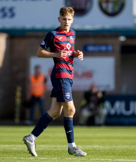 Ross County teenager Jamie Williamson on the pitch