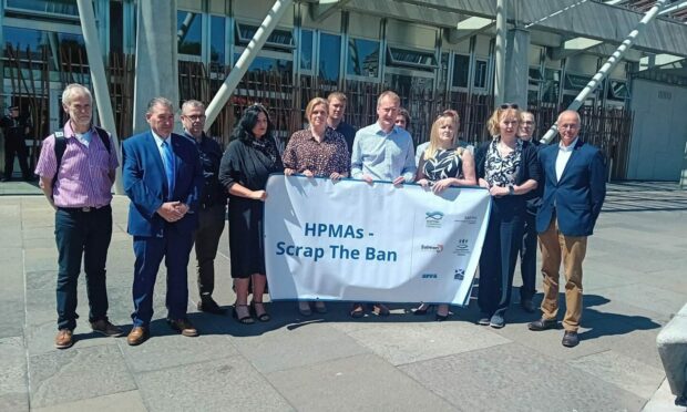 Protesters held a demonstration against HPMAs outside Holyrood. Image: DC Thomson.