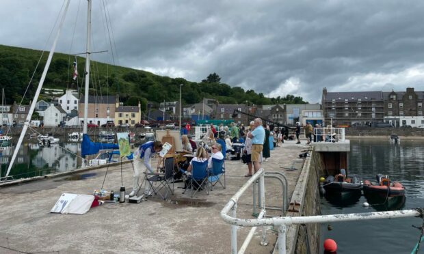 Filming takes place at Stonehaven.