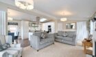 Living room interior of residential caravan site by Sutherland.