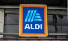 Aldi logo outside supermarket