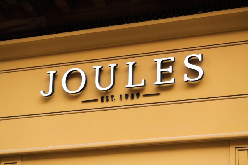 Joules branding on a store.
