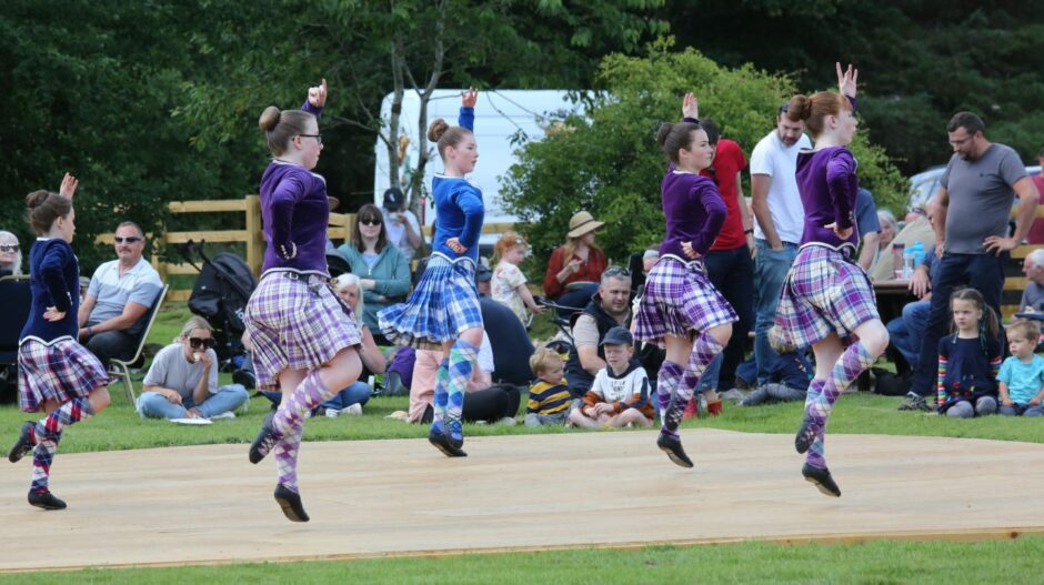 Highland dancers at the 2022 Cabrach Highland Games.