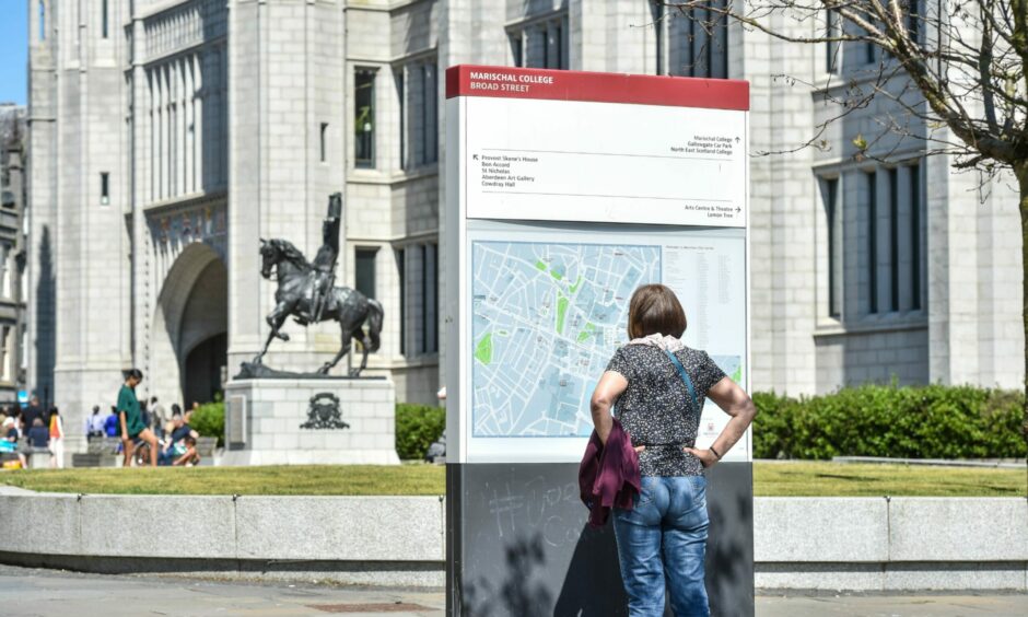 Tourists were pleased there were maps on "most corners" in Aberdeen city centre. Image: Darrell Benns/DC Thomson