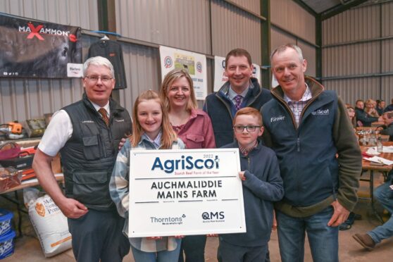 The Brown family of Auchmaliddie Mains Farm, were presented with the
Scotch Beef Farm of the Year award. Picture by Darryl Benns/DC Thomson.
