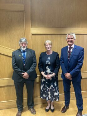 Deputy First Minister Shona Robison assured NFU Scotland President Martin Kennedy (l) and Director of Policy Jonnie Hall that deferred funds would be returned