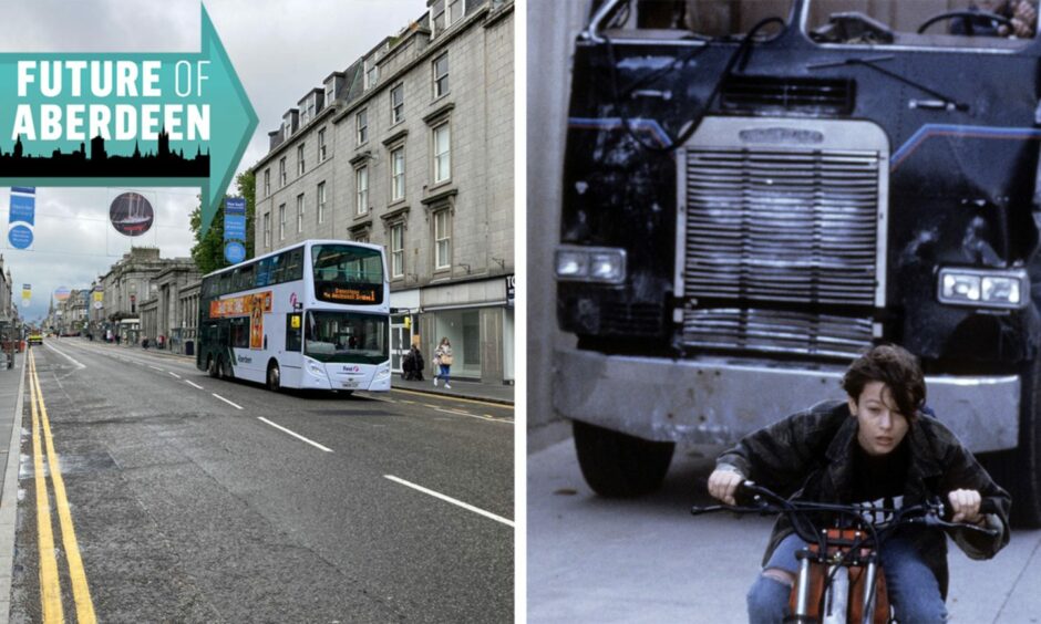 Cycling on Union Street has been likened to fleeing the T-1000 terminator from Terminator Judgment Day during the iconic lorry chase scene.