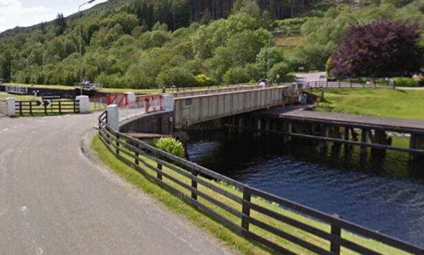 Google Maps image of Gairlochy Swing Bridge.