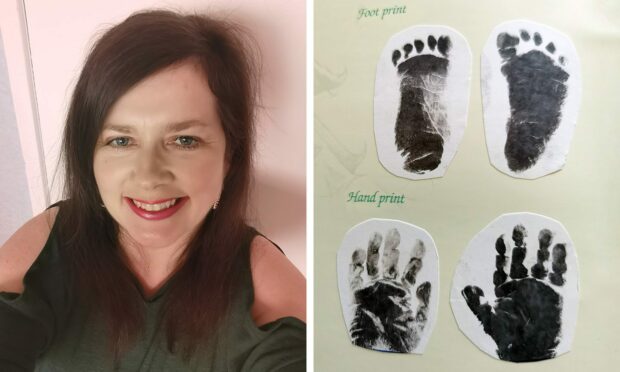 When Helen-Louise Sinclair lost her son George during pregnancy, the hospital gave her 24 hours with him, and prints of his tiny hands and feet. Image: Supplied by Helen-Louise Sinclair