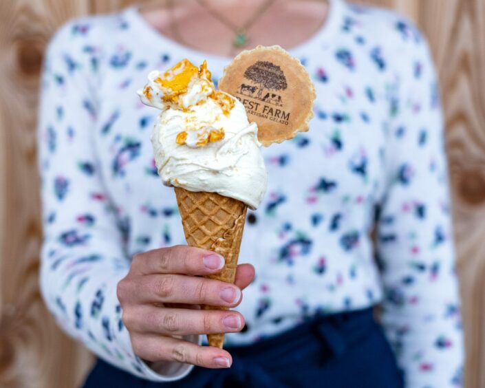 Honeycomb ice cream from Forest Farm Dairy.