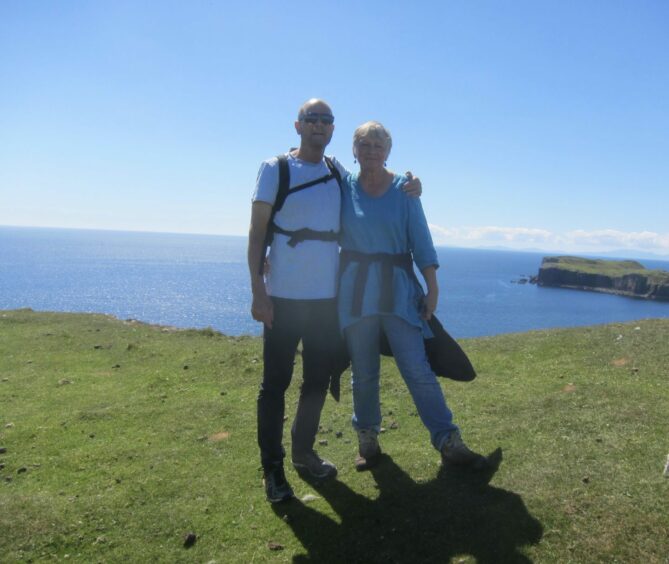 David and Jayne on a walk.