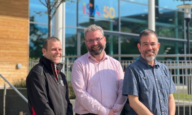 International School Aberdeen's departing high/middle school principal Angus Carmichael, head of school Nick Little, and pre-school and elementary school principal Morio Kajiwara. Image: Prospect 13