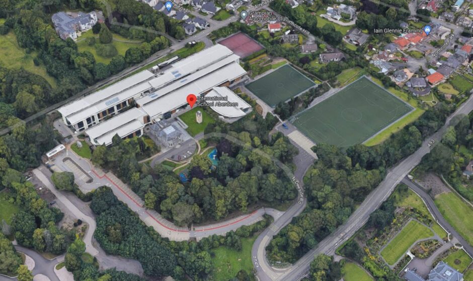 International School Aberdeen's 3G pitch is located on the edge of the North Deeside Road campus