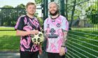 Phil Barton and Matty Slinger in the Moray Mental Health Football Club kit