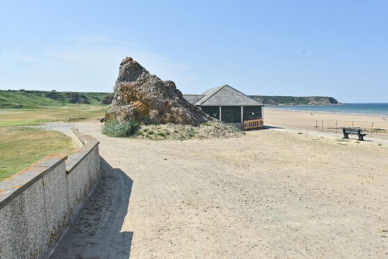 Site where the turf used to be near Cullen beach. Image: Jason Hedges/DC Thomson