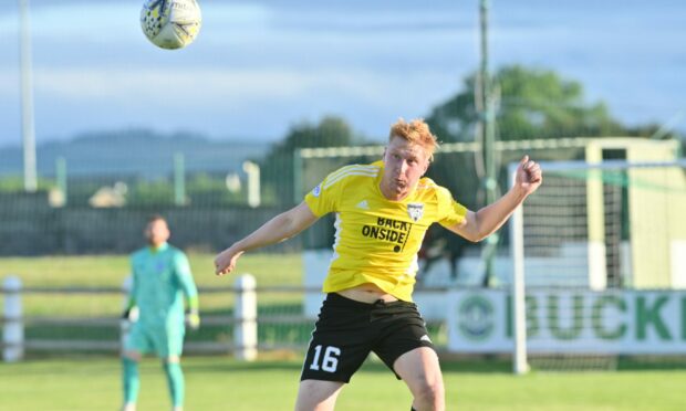 David Wilson in action during Peterhead's friendly against Buckie Thistle