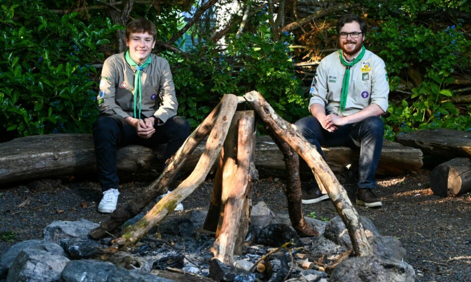 Scouts and Guides have the power to change lives. Pictured are Angus Michie, a Mannofield Explorer Scout and Eoin Smith, a Mannofield. Scout leader. Image: Kenny Elrick/DC Thomson