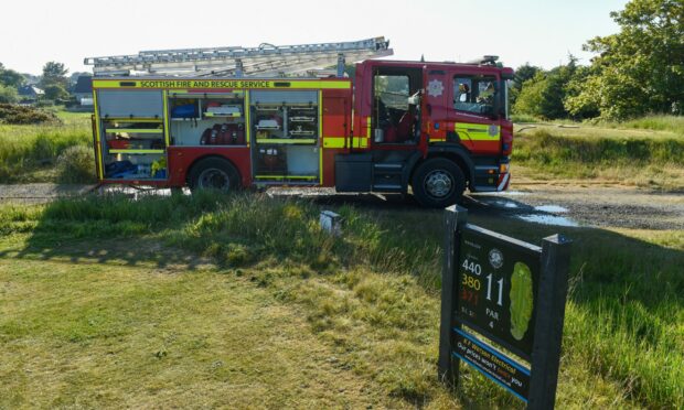 Firefighters were called to the Newburgh area to extinguish a fire near the local golf club. Image: Kenny Elrick/DC Thomson.